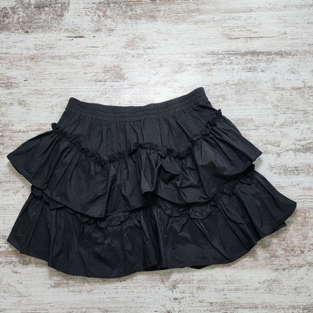Womens Top Shop Ruffle Skirt Size 12 Black